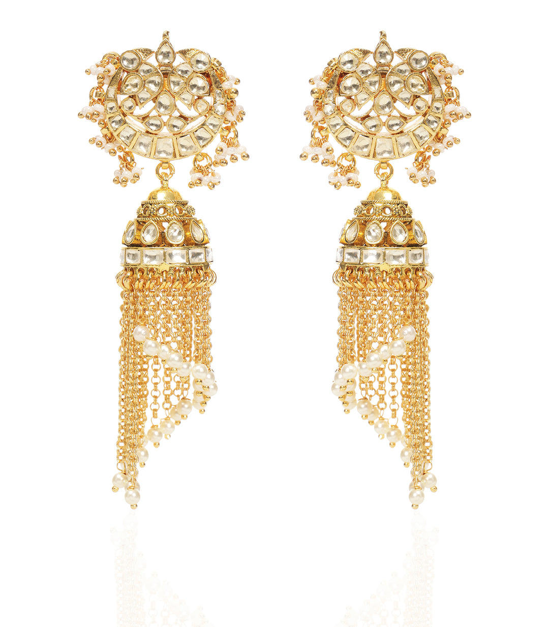 MIRA WHITE KUNDAN JHUMKA