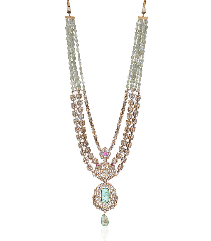 SAMPRATI GREEN POLKI GROOM NECKLACE