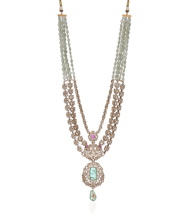 SAMPRATI GREEN POLKI GROOM NECKLACE