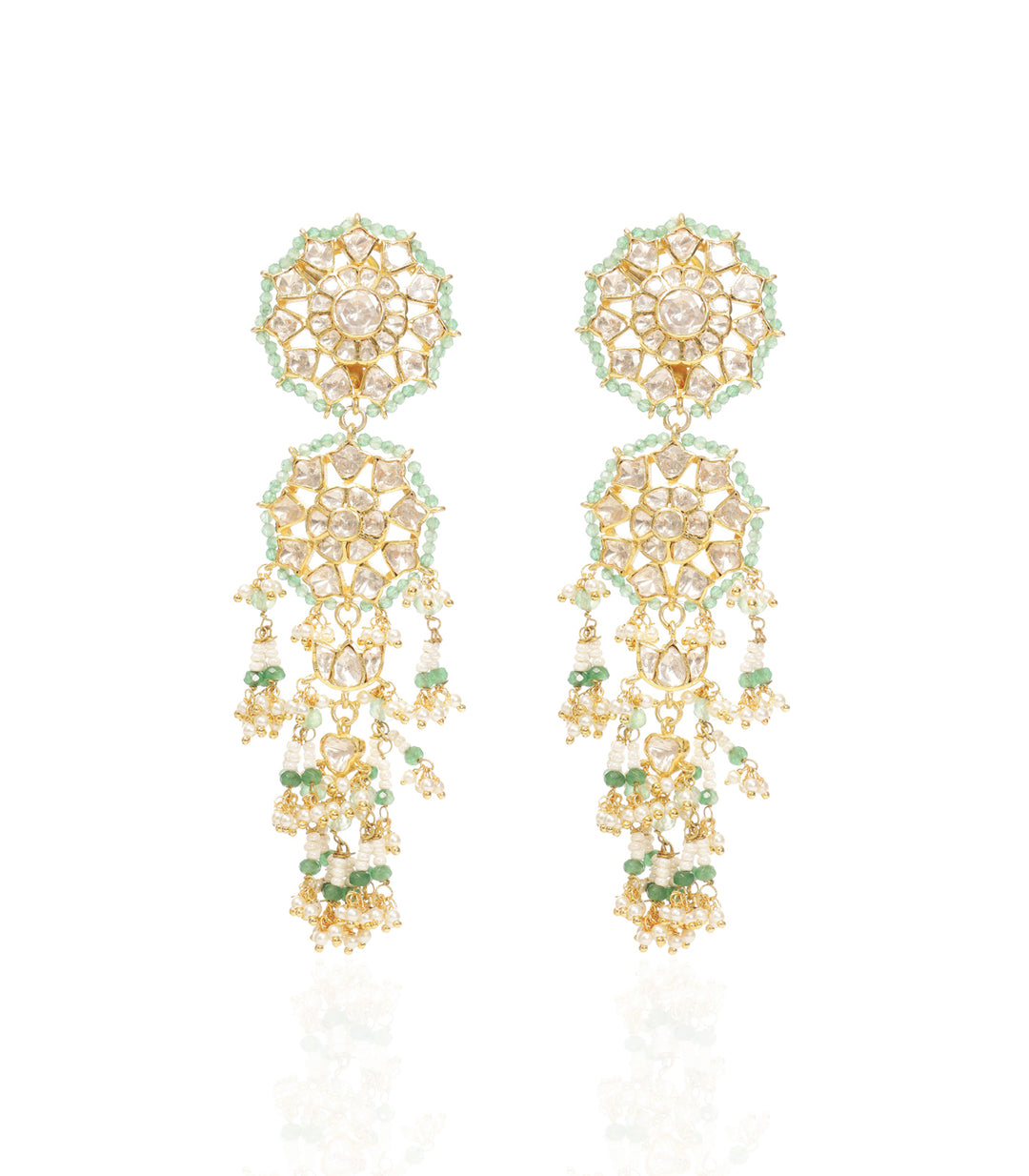 AANCHAL GREEN MOISSANITE STATEMENT EARRING