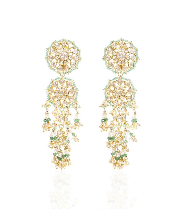 AANCHAL GREEN MOISSANITE STATEMENT EARRING