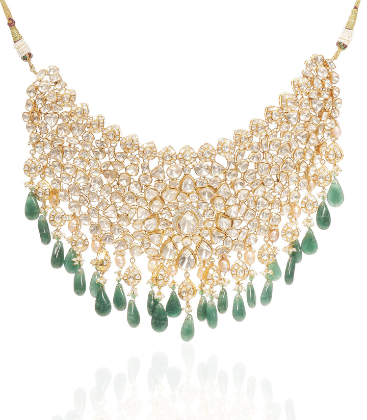 NEETA GREEN MOISSANITE NECKLACE SET