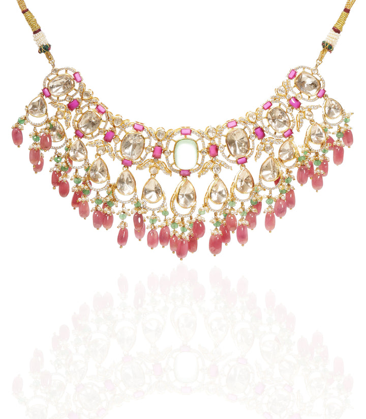 TANIA RED&GREEN MOISSANITE NECKLACE SET