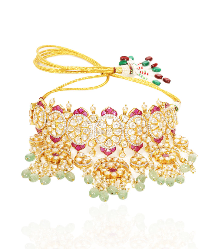 RUDRA GREEN MOISSANITE NECKLACE SET
