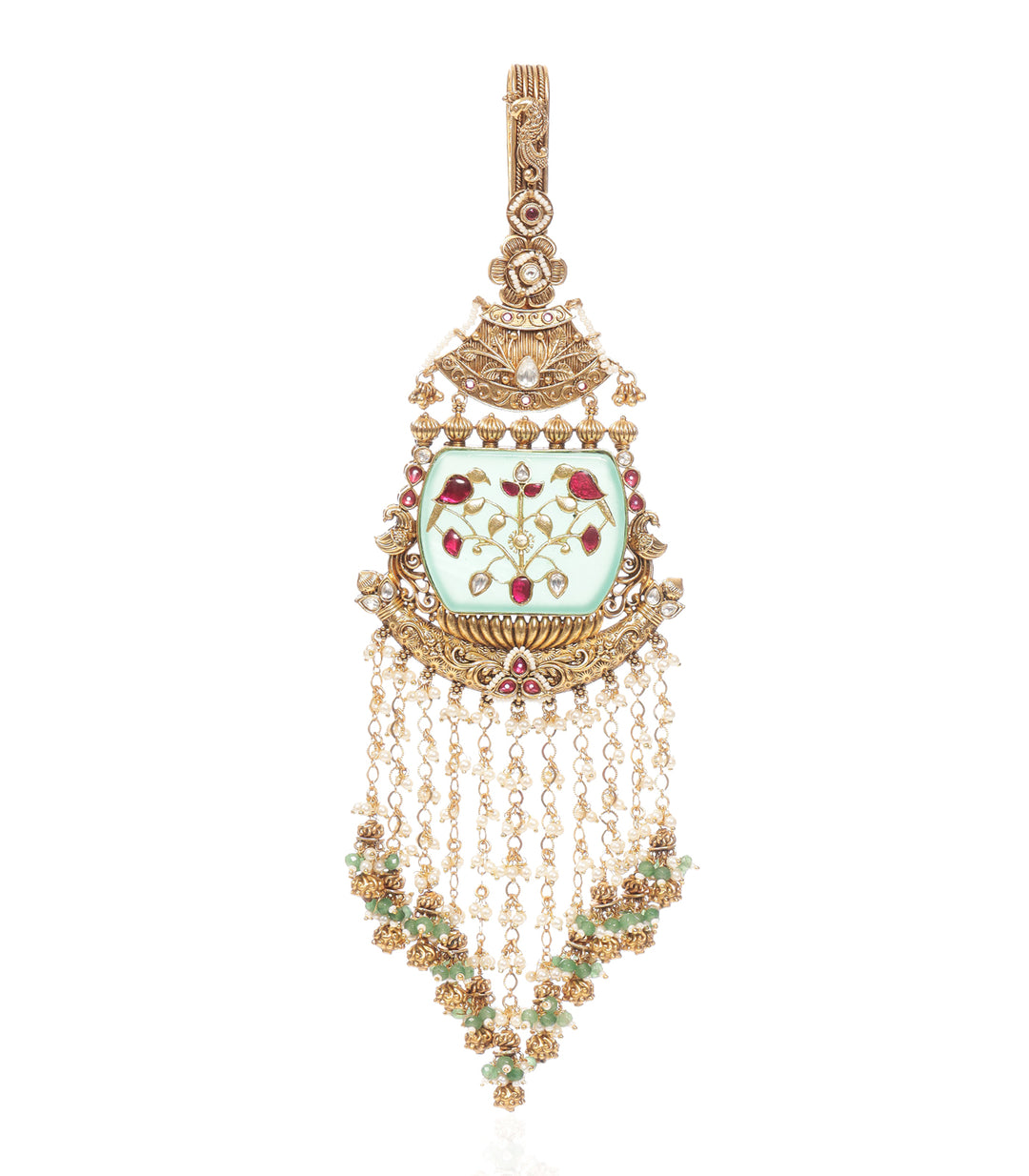 VARNIKA RED & GREEN  KUNDAN KEY CHAIN