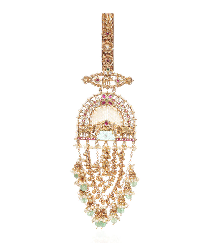 HEMA RED & GREEN  KUNDAN KEYCHAIN