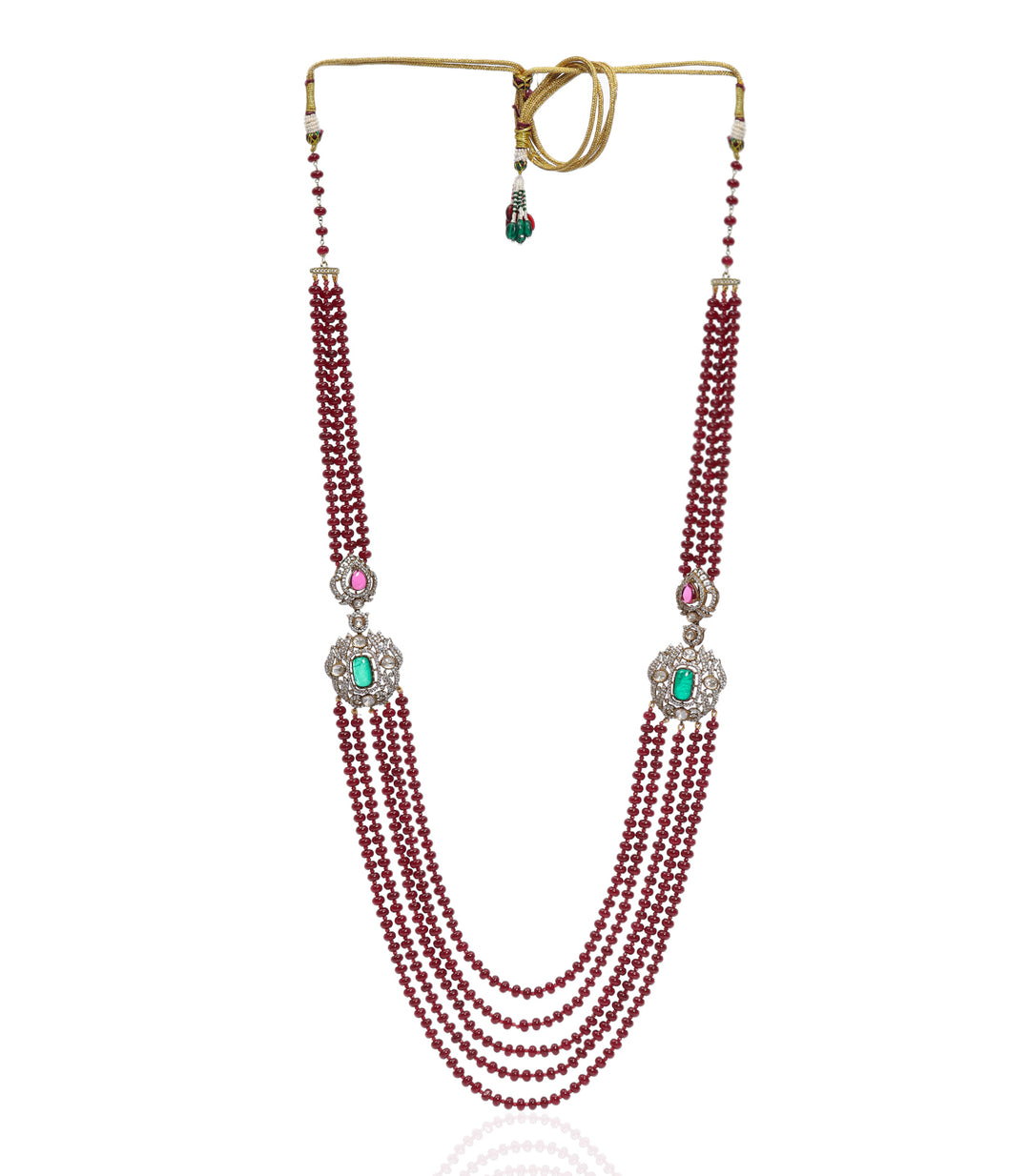 BHAVINI RED POLKI GROOM NECKLACE