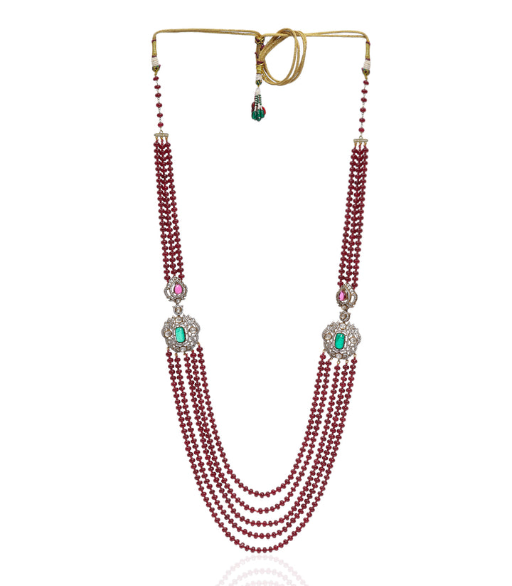 BHAVINI RED POLKI GROOM NECKLACE