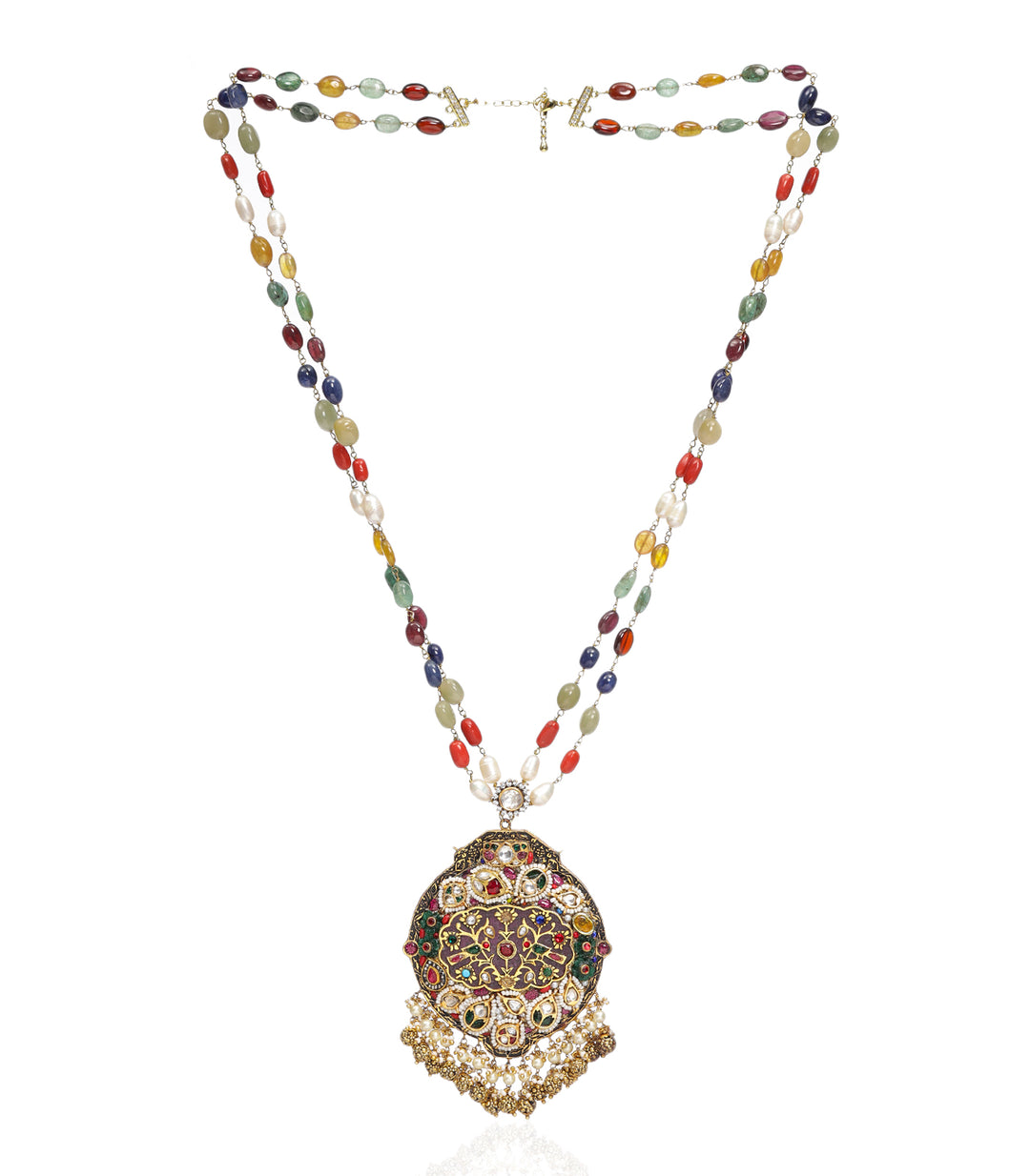 NISHA NAVRATAN KUNDAN LONG NECKLACE