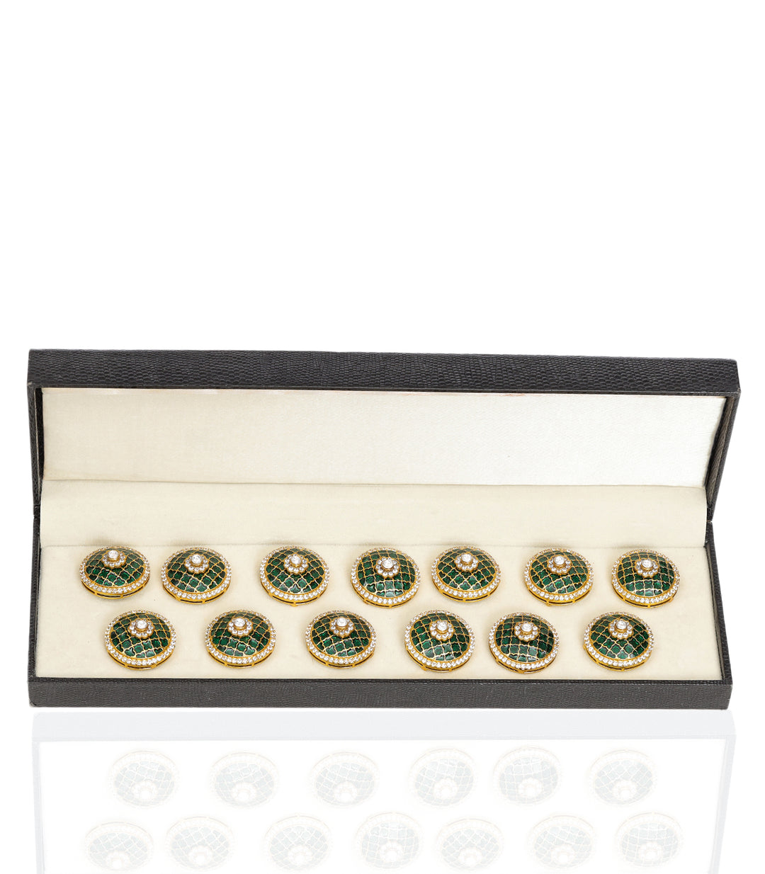 LAJITA GREEN KUNDAN BUTTON