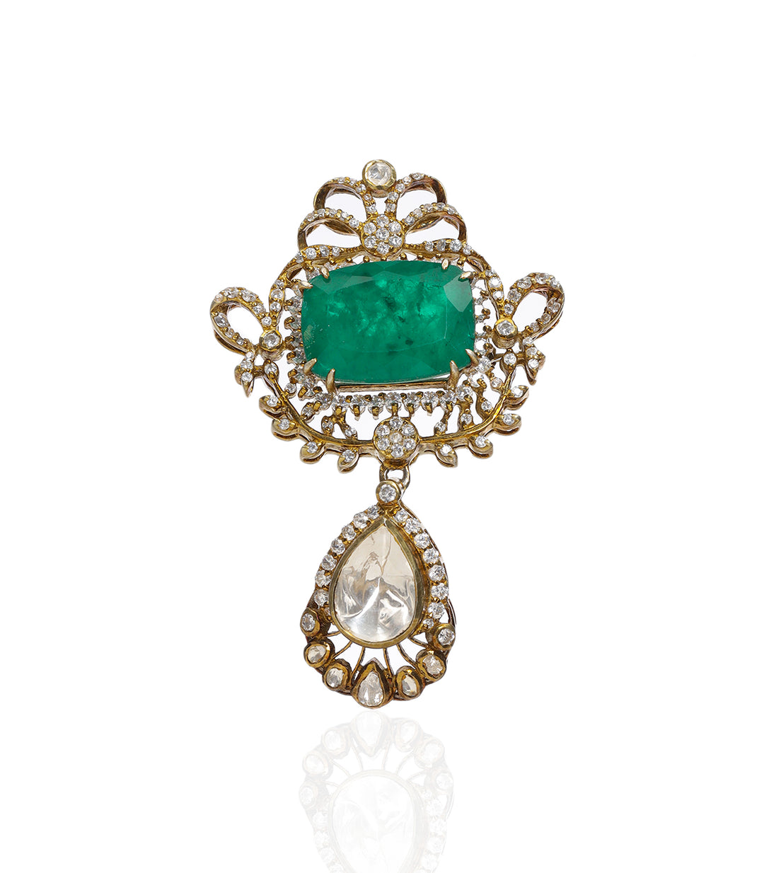 IKANTIKA GREEN MOISSANITE BROOCH