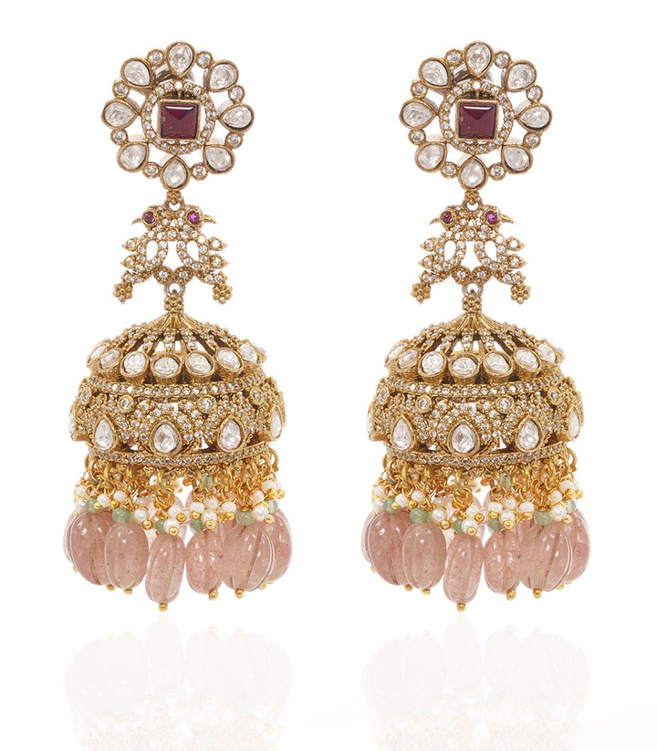 DIVYA PINK POLKI JHUMKA