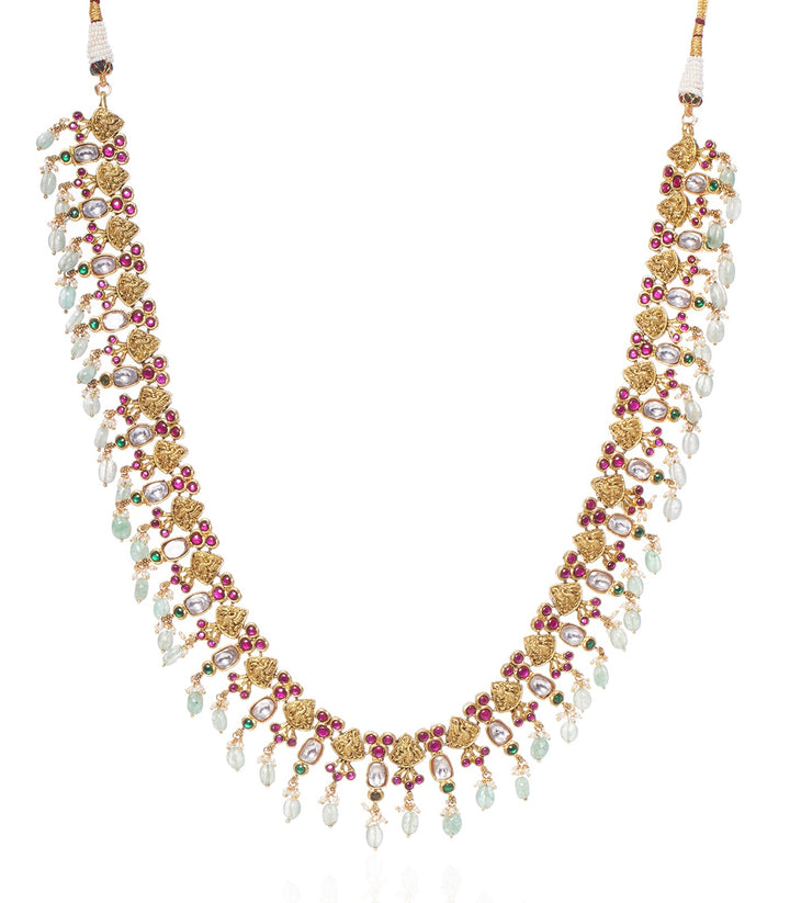GAYATRI RED & GREEN  KUNDAN WAIST  BELT