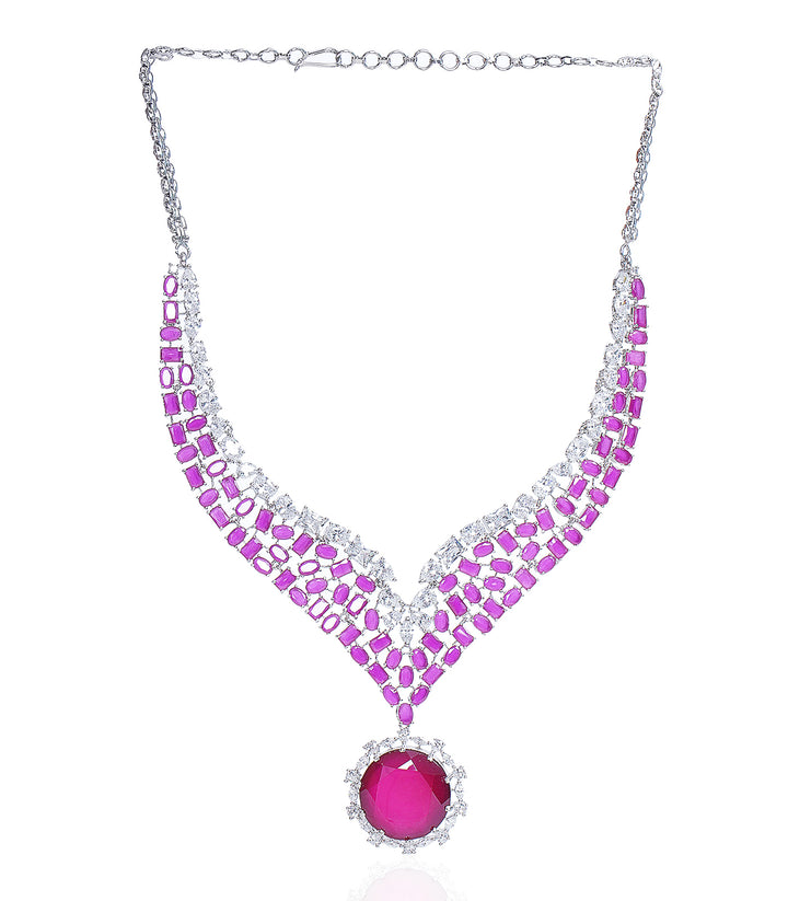 RUHI RUBY ZIRCON NECKLACE SET
