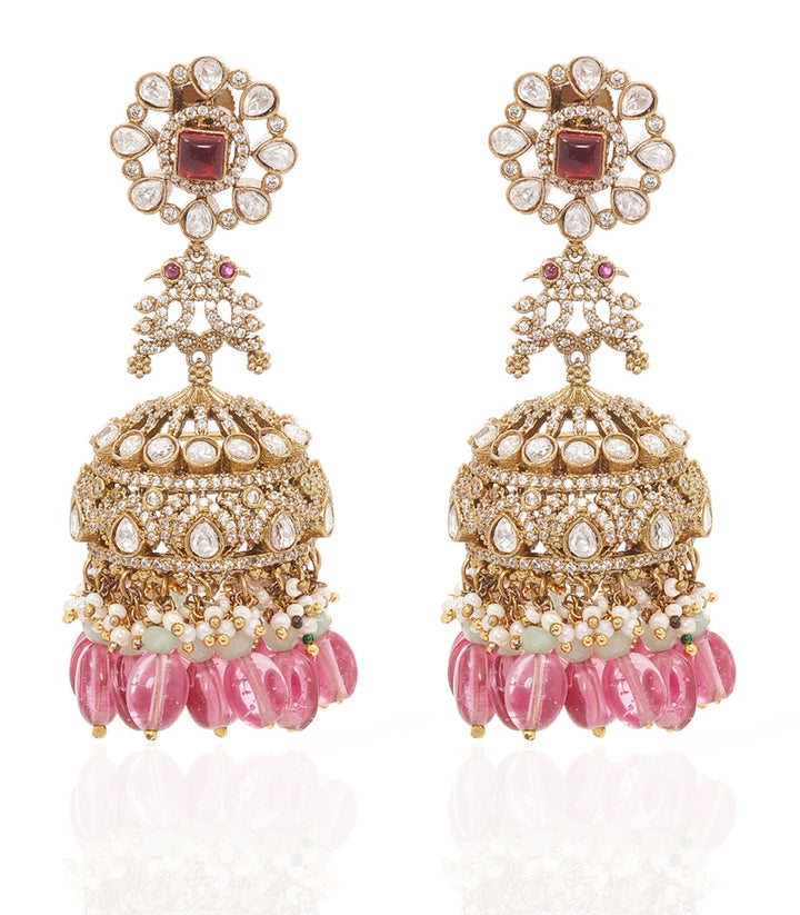 DIVYA PINK POLKI JHUMKA