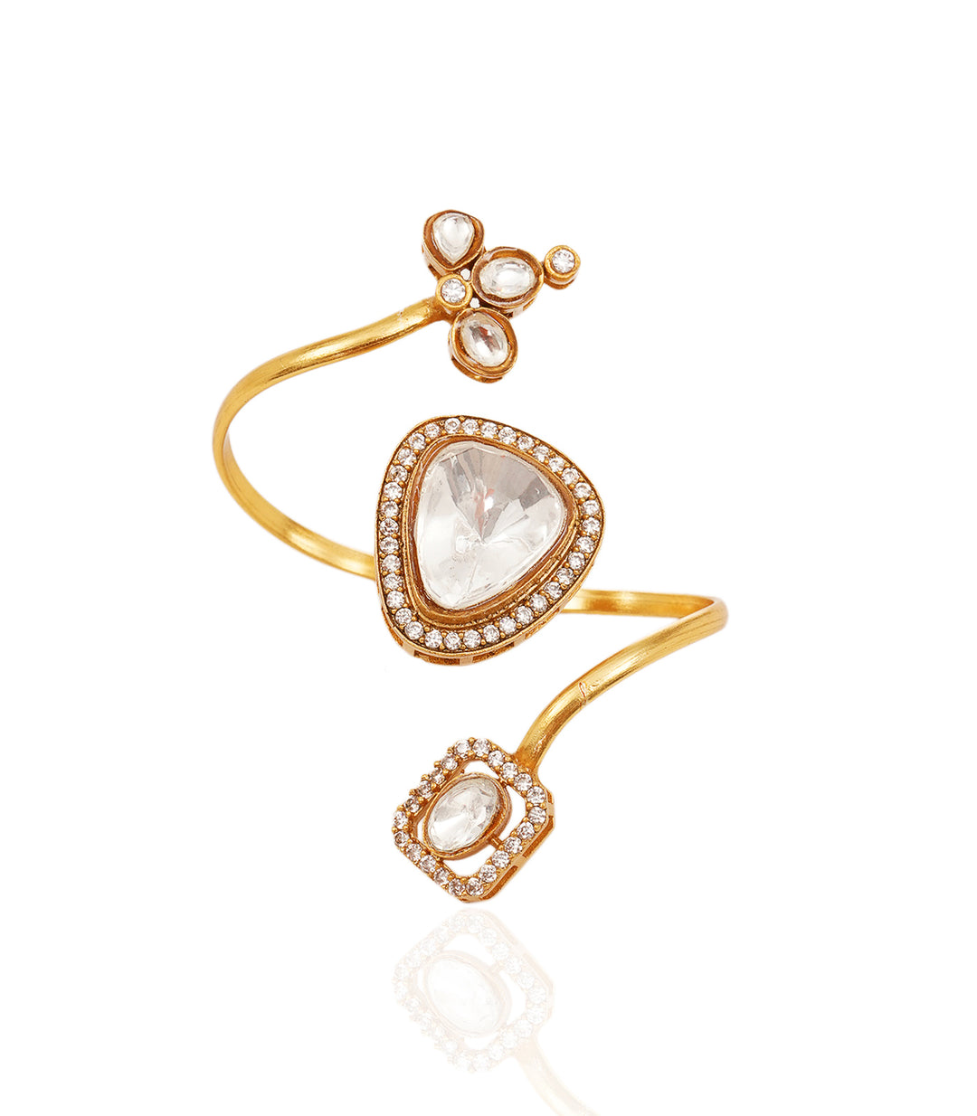 GITALI GOLD PLATED POLKI RING