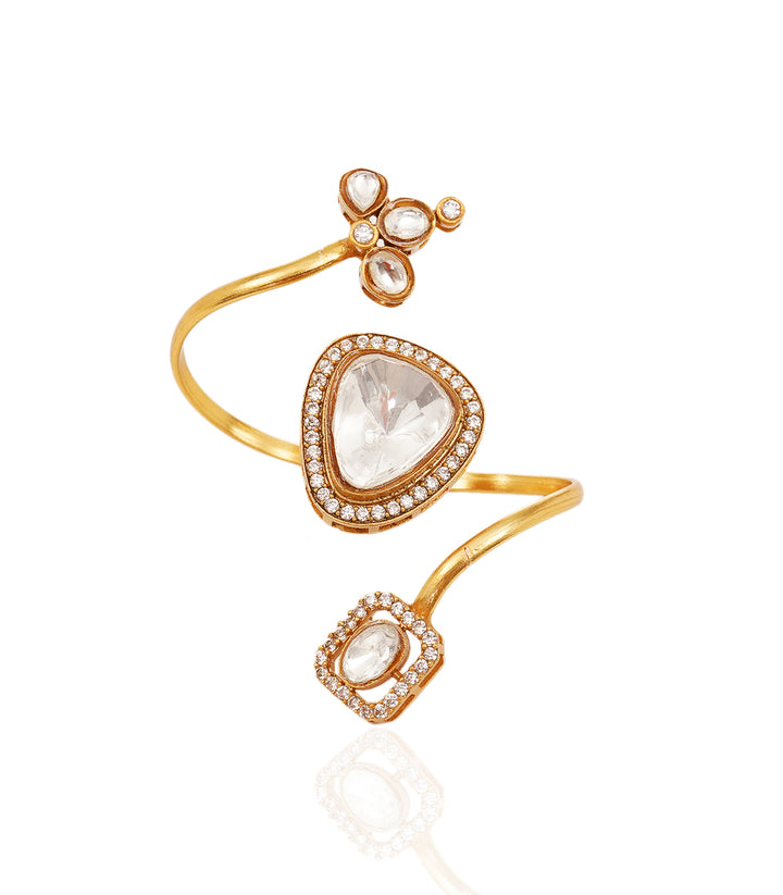 GITALI GOLD PLATED POLKI RING