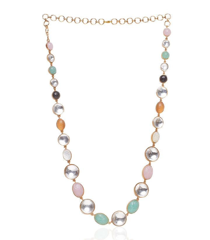 Menka Navratan Polki Necklace Set