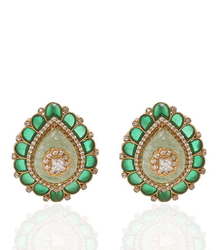 DAYITA GREEN POLKI STUD