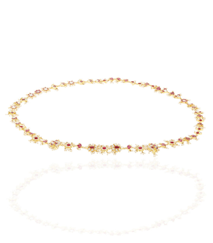 Aadya Red Kundan Choti