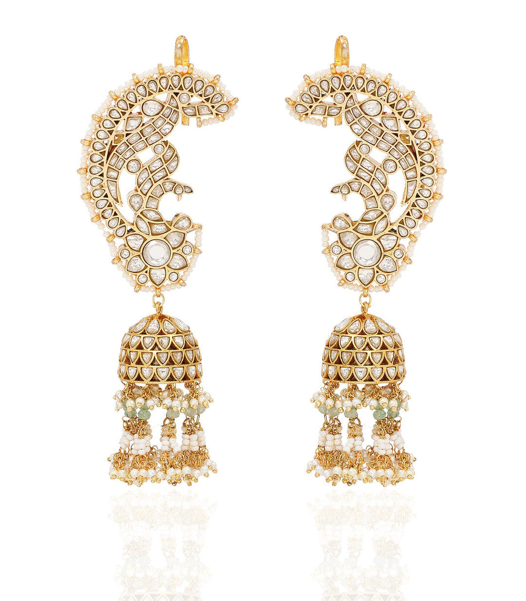 BHAMINI WHITE KUNDAN JHUMKA