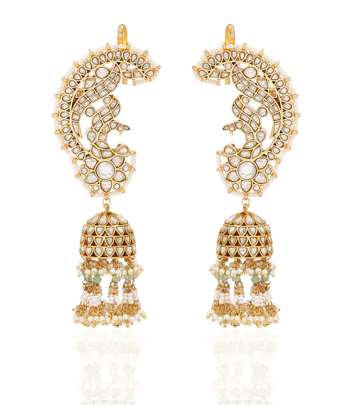 BHAMINI WHITE KUNDAN JHUMKA