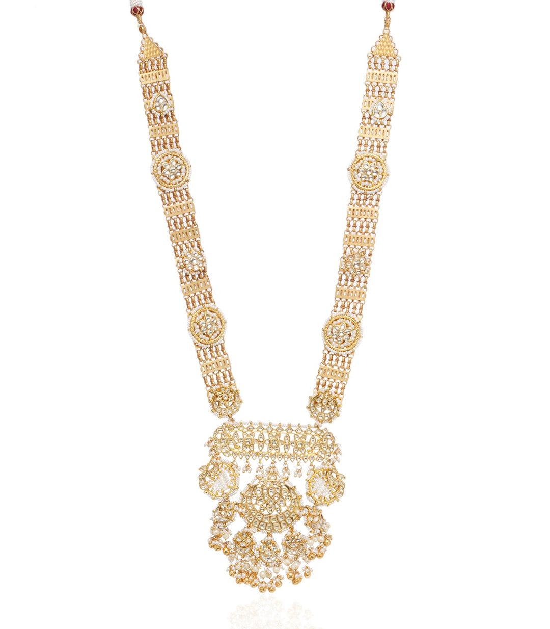 Kanika White & Gold Kundan Pendant Set