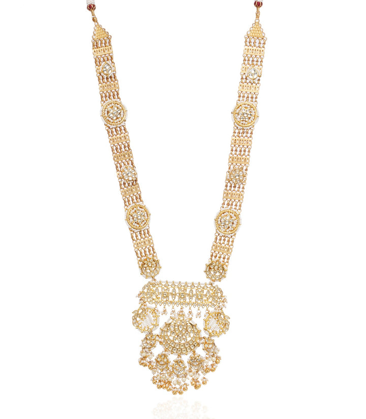 Kanika White & Gold Kundan Pendant Set