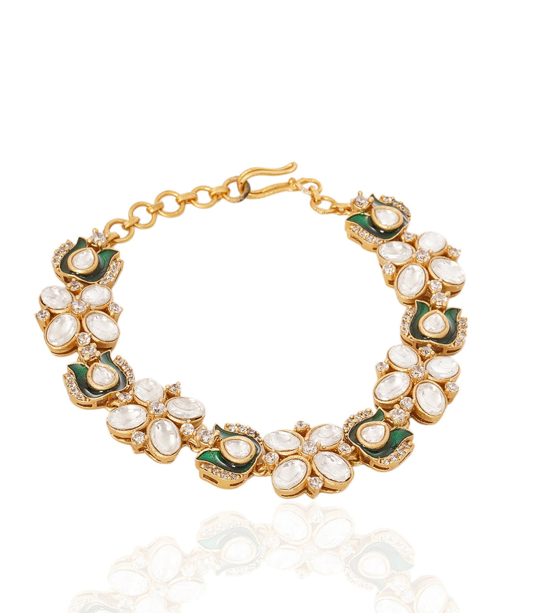 TANVI SILVER FINISH POLKI BRACELET