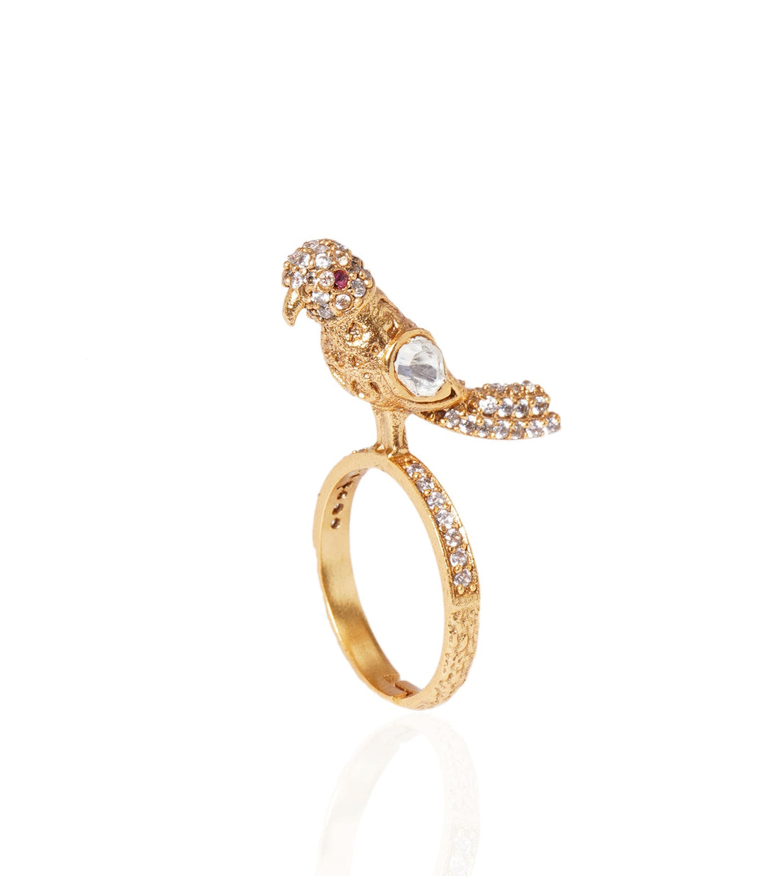 CHIDIYA GOLD PLATED  MOISSANITE RING