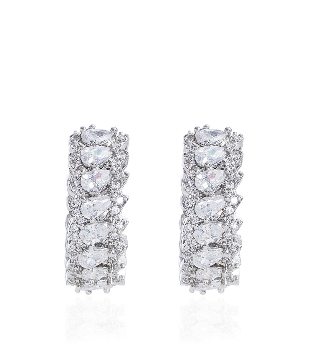 VRITI SILVER FINISH ZIRCON STUD