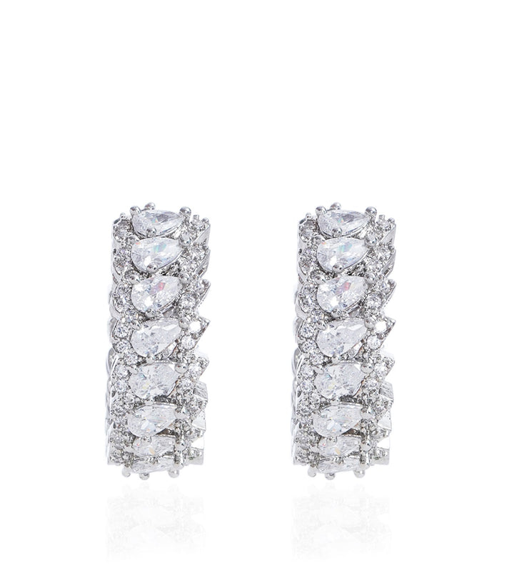 VRITI SILVER FINISH ZIRCON STUD