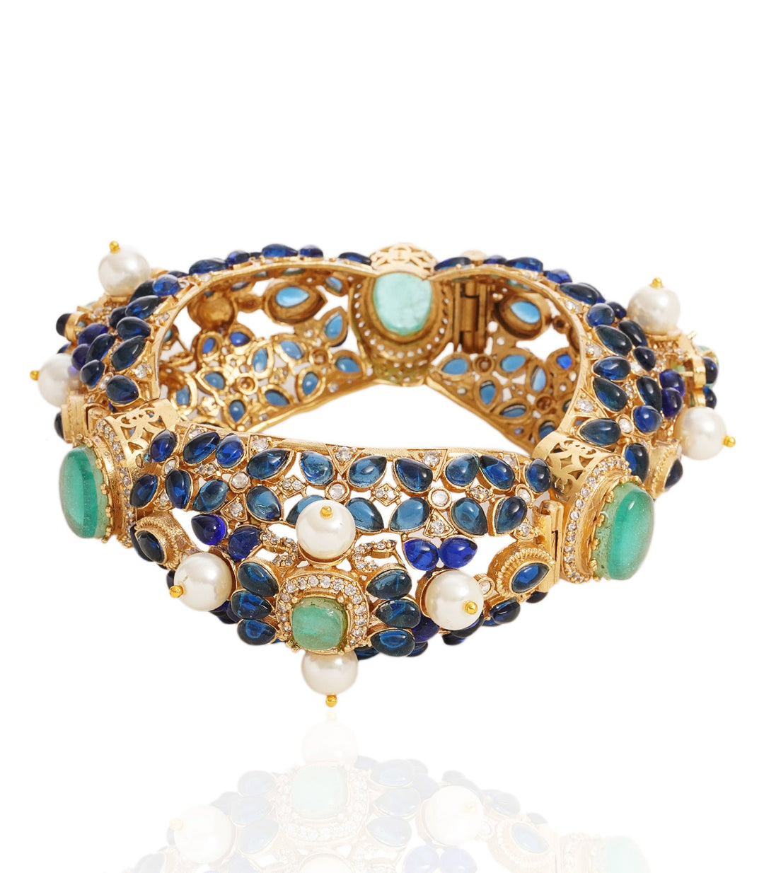 SHISTHI BLUE POLKI BANGLES