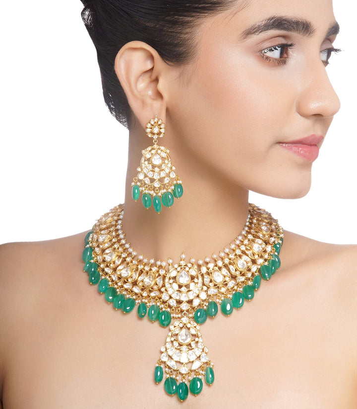 YAASHI GREEN MOISSANITE NECKLACE SET