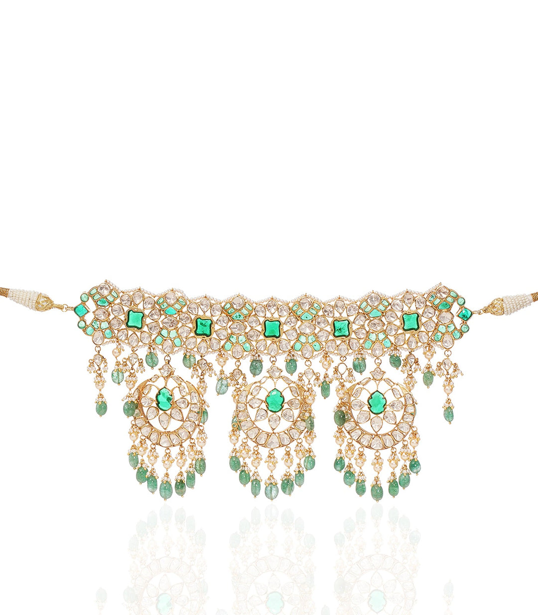 RAJSHRI GREEN MOISSANITE NECKLACE SET