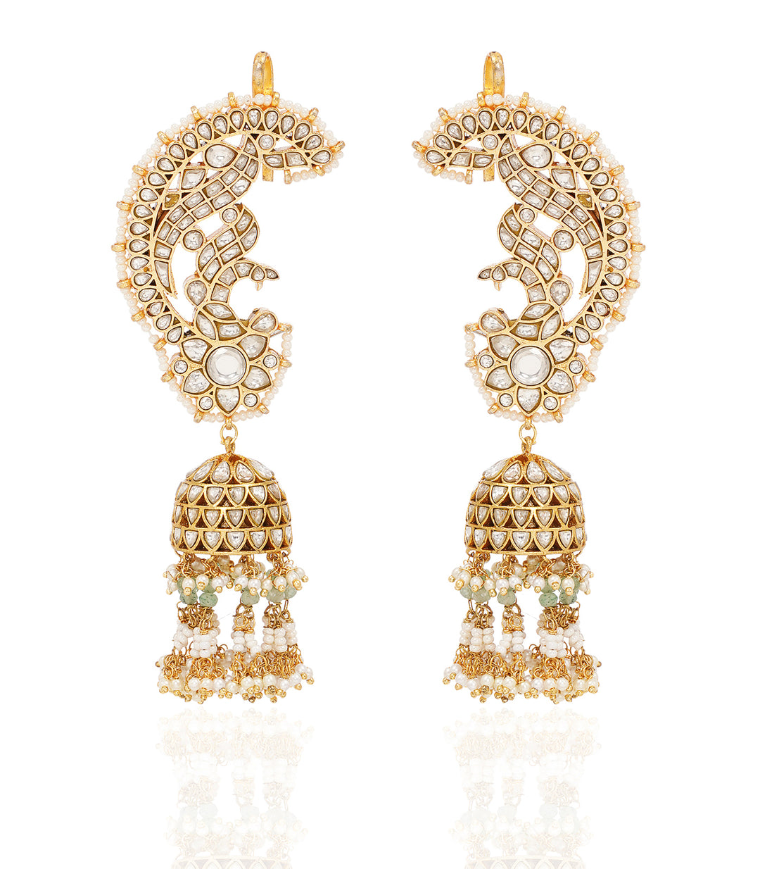 BHAMINI WHITE KUNDAN JHUMKA
