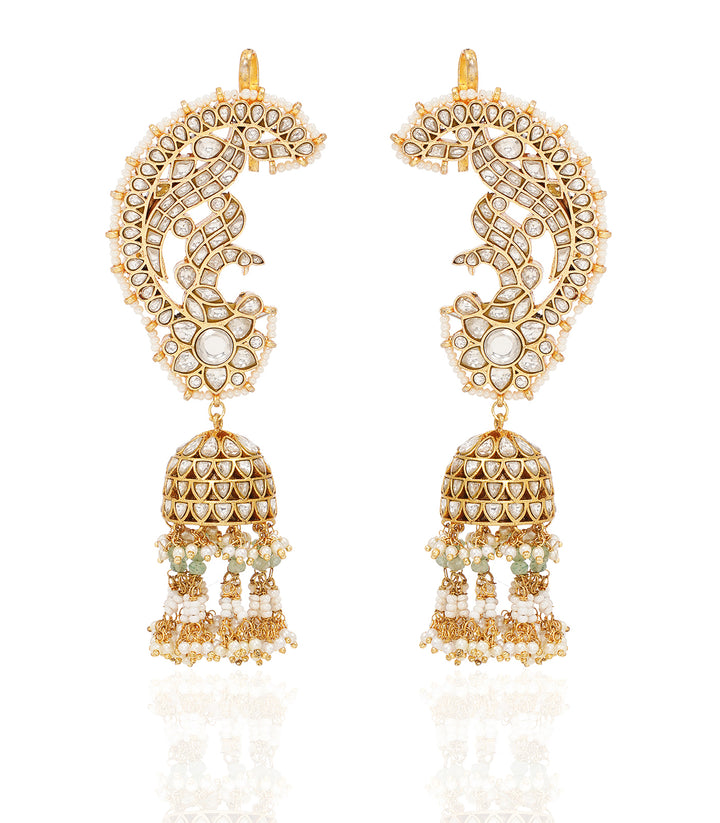 BHAMINI WHITE KUNDAN JHUMKA