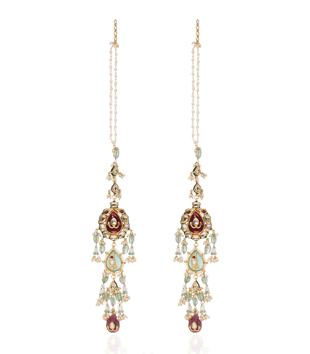 GAVINI RED KUNDAN STATEMENT EARRING