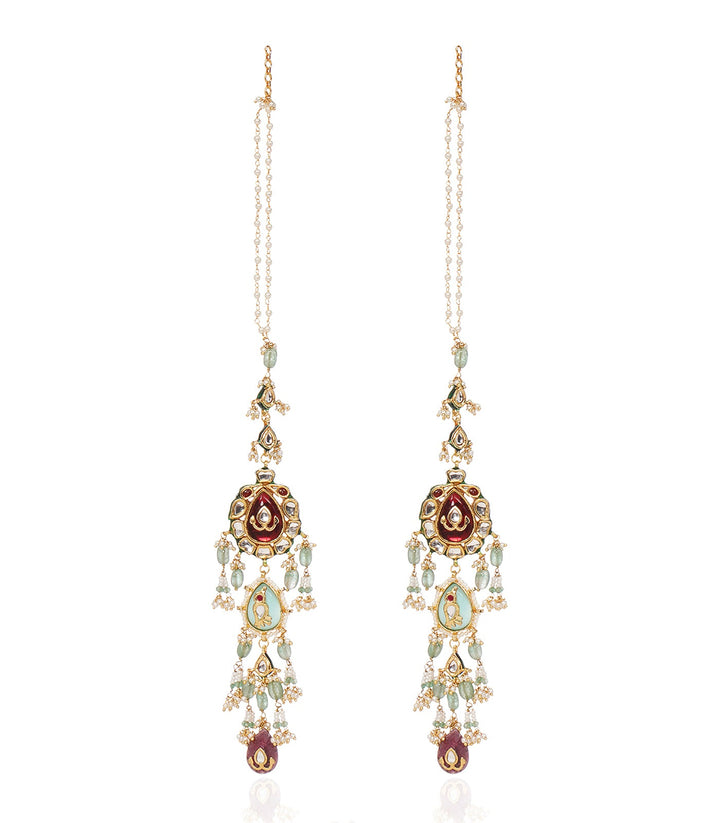 GAVINI RED KUNDAN STATEMENT EARRING