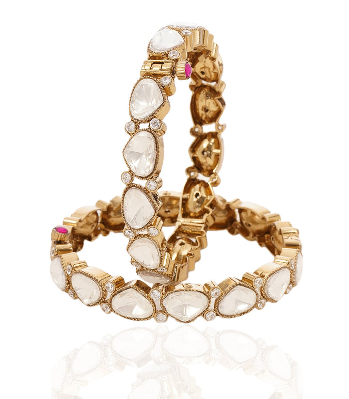 HEENA ANTIQUE FINISH POLKI BANGLES