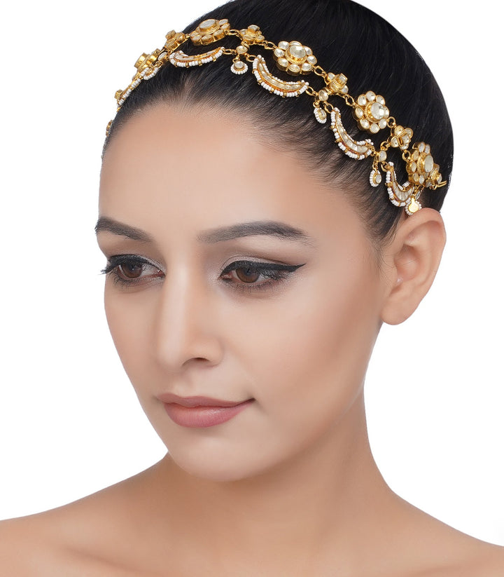GOLD PLATED VAGISHWARI  HAIRBAND