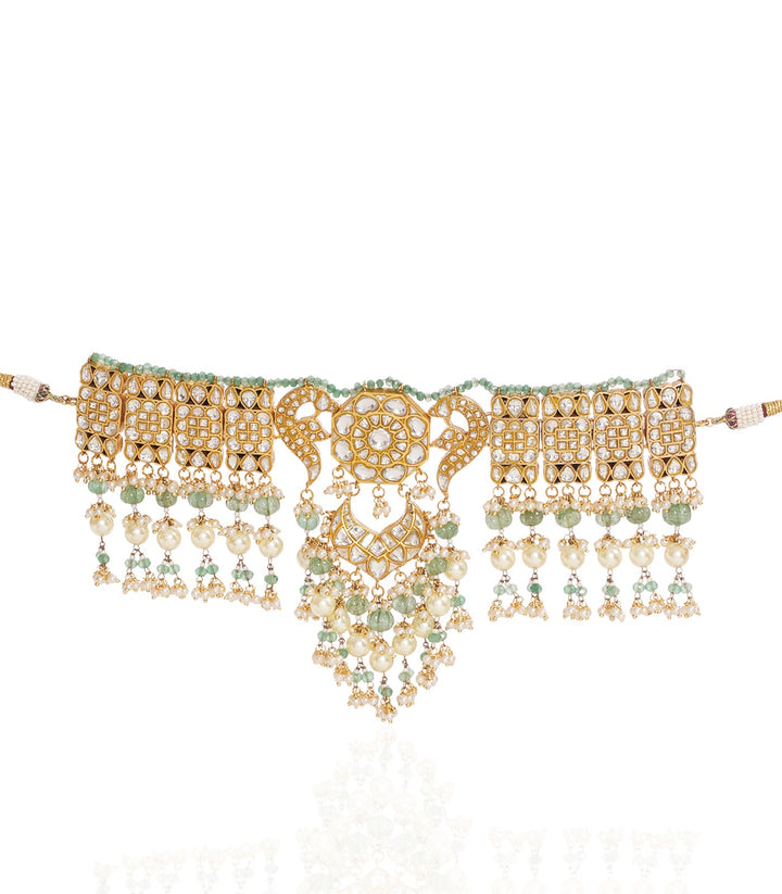AAYRA GREEN KUNDAN NECKLACE SET