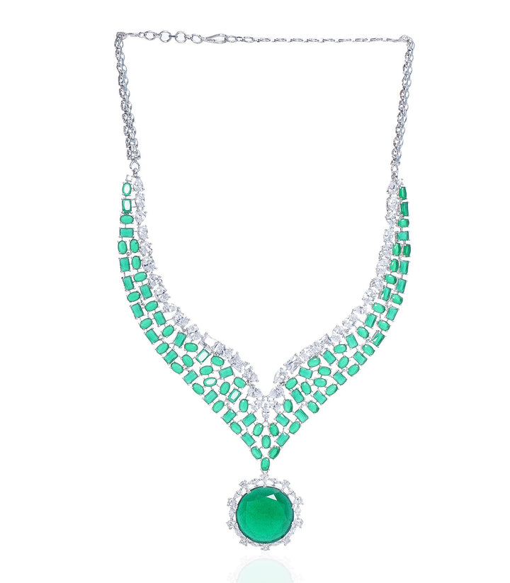 RUHI GREEN ZIRCON NECKLACE SET