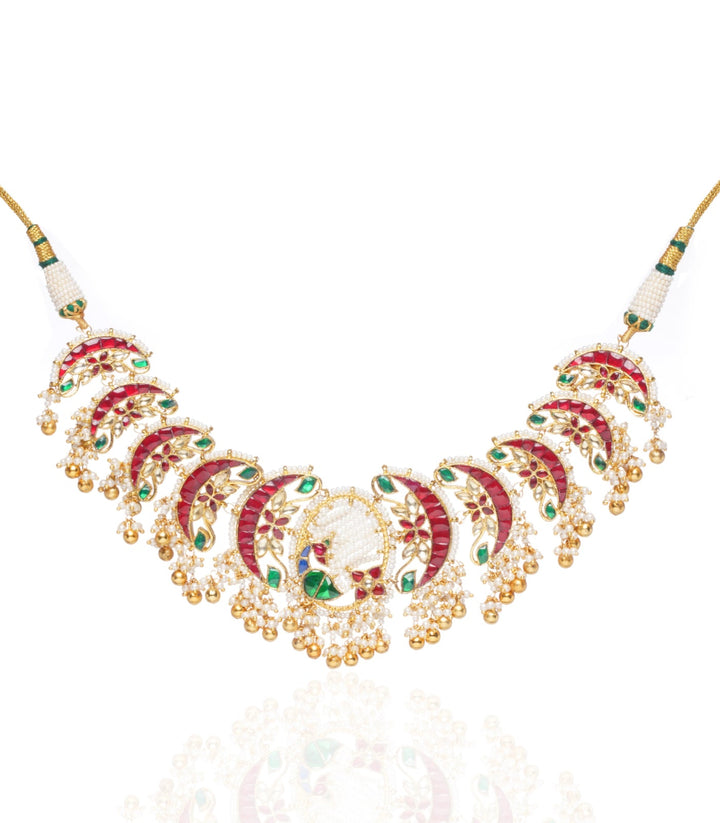 Mohini  Red & Green Choker Set