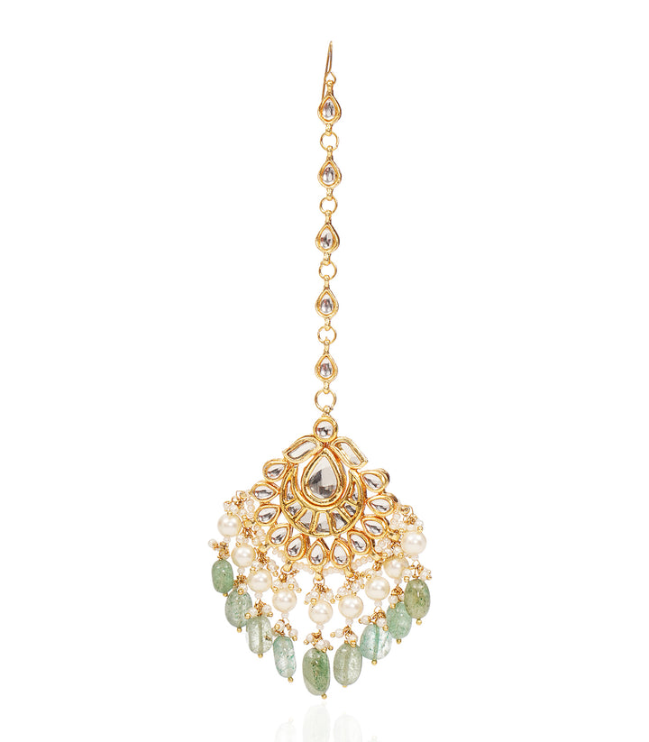 PURNIMA GREEN KUNDAN TIKKA