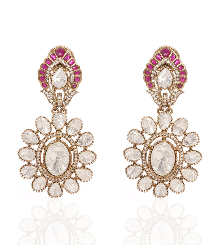 PARVATI RED POLKI STUD