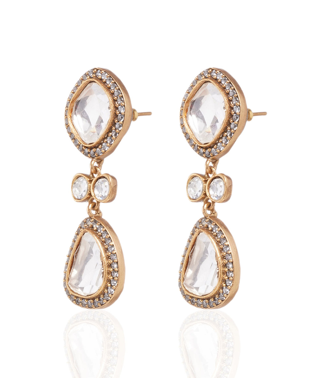 Prakruti Single Line Polki Necklace Set