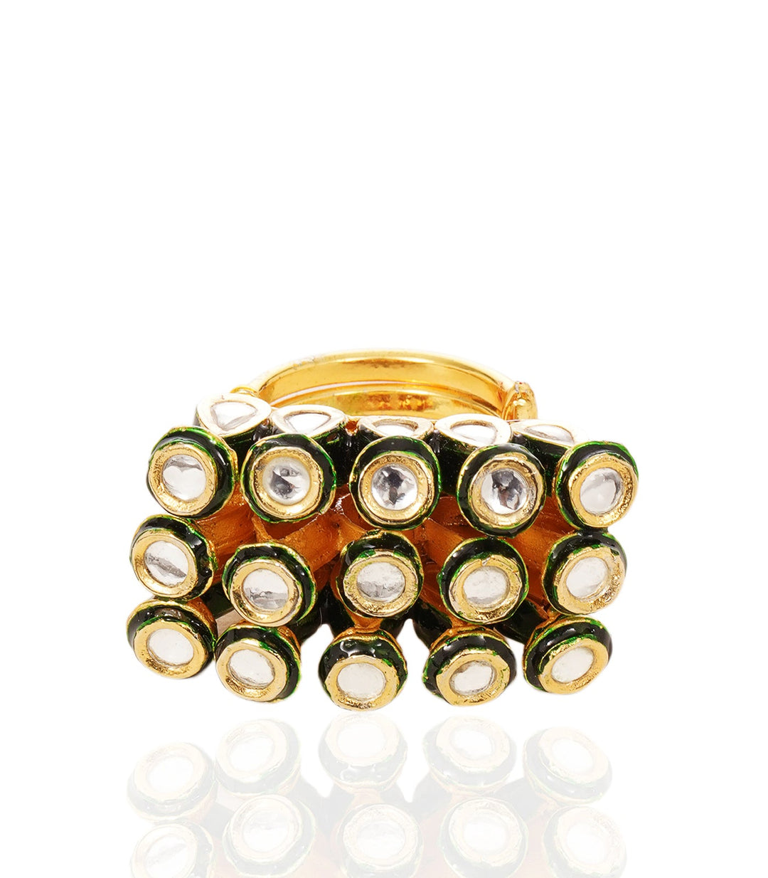 VAYDA GREEN KUNDAN RING