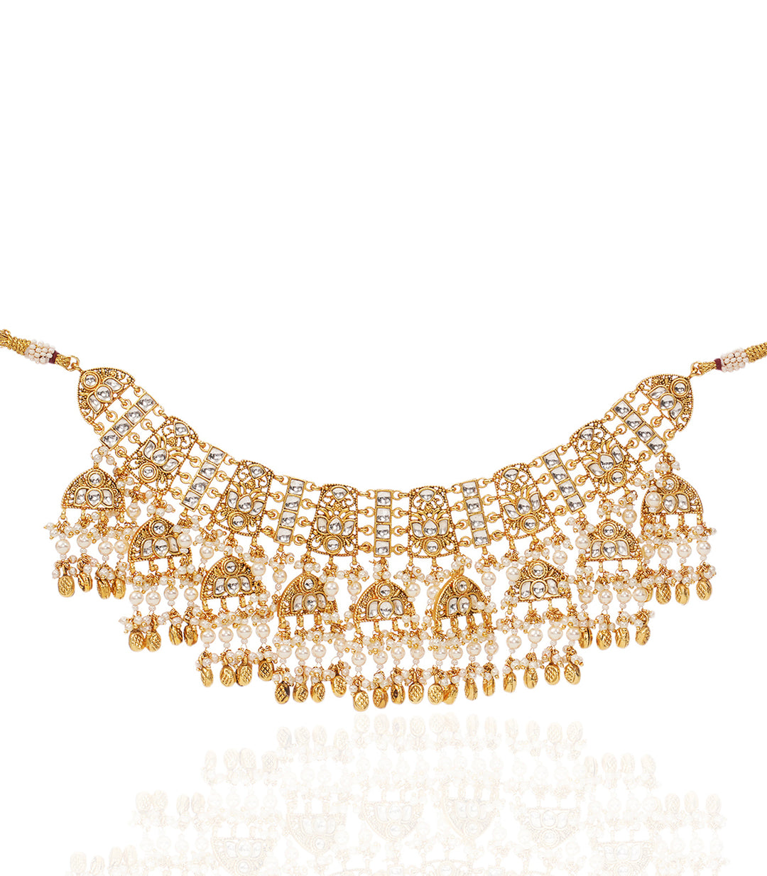 ZALAK WHITE KUNDAN NECKLACE SET