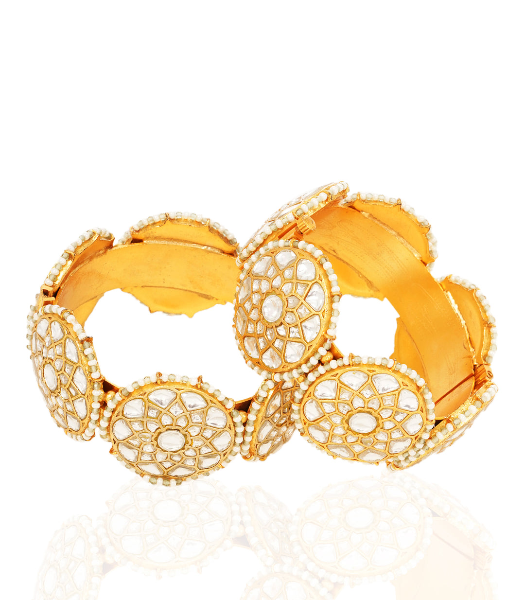 ZOYA WHITE KUNDAN BANGLES